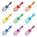 Screwdriver vector icon, color icons set Royalty Free Stock Photo