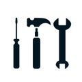 Screwdriver Wrench and Hammer Icon Royalty Free Stock Photo