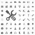 Screwdriver and wrench icon. Construction and Tools vector icons set Royalty Free Stock Photo