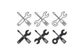 Screwdriver, wrench icon set. Tools illutration symbol. Sign equipment vector Royalty Free Stock Photo