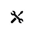 Screwdriver wrench icon and simple flat symbol for web site, mobile, logo, app, UI Royalty Free Stock Photo