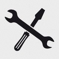 Screwdriver Wrench Tool Set - Vector Icons Isolated On Transparent Background Royalty Free Stock Photo