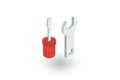 Screwdriver, wrench tool, setup, settings isometric flat icon. 3d vector