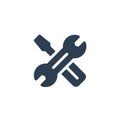 screwdriver, wrench tool, setup, settings solid flat icon. vector illustration