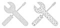 Screwdrivers and Wrench Icon - Vector Triangular Mesh Royalty Free Stock Photo