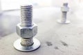 Screws for base posts to strengthen the structure Royalty Free Stock Photo