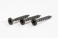 Screws black, matt. With cross holes. On a white background flat. Royalty Free Stock Photo