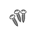 Screws bolts line icon