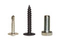 Screws, bunch, isolate on a white background, mounting bolts Royalty Free Stock Photo