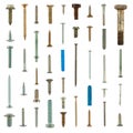 Screws, dowels and bolts collection Royalty Free Stock Photo