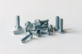 screws hardware on white background Royalty Free Stock Photo