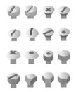 Screws and nuts set. Socket hexagon head bolts Royalty Free Stock Photo