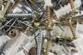 Screws, plugs and nails Royalty Free Stock Photo