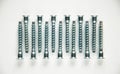 Screws, Ties, konfirmat lying symmetrically Royalty Free Stock Photo