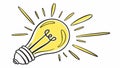 Scribble Art Yellow Light Bulb Icon, vector design Generative AI Royalty Free Stock Photo