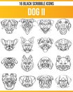 Scribble Black Icon Set Dogs II Royalty Free Stock Photo