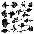 Scribble brush strokes set. Equalizer icons