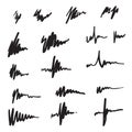 Scribble brush strokes set. Equalizer icons vector logo design