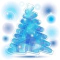Scribble Christmas Tree in blue Royalty Free Stock Photo