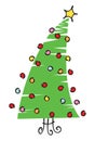 Scribble Christmas Tree Illustration