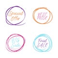 Scribble circle drawn in scetch. Special offer and big sale, final sale. Line style. Vector