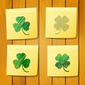 Scribble clover on sticky notes Royalty Free Stock Photo