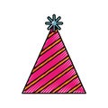 Scribble cute party hat cartoon Royalty Free Stock Photo