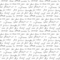 Scribble handwritten script text seamless pattern. Unreadable letter endless background. Diary poetry continuous ornament. Vector