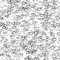 Scribble hearts doodle line seamless vector pattern Royalty Free Stock Photo