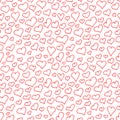 Scribble hearts pattern. Vector seamless background for Saint Valentines day, wedding, date. Cute hand drawn heart