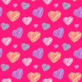 Scribble hearts pattern