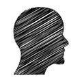 Scribble Human Head Profile Silhouette Abstract Hand Drawn Sketch Vector Illustration Isolated on White Royalty Free Stock Photo