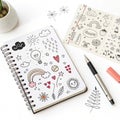 Scribble Illustrations Set on white background Royalty Free Stock Photo