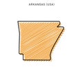 Scribble Map of Arkansas Vector Design Template.