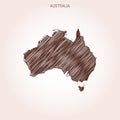 Scribble Map of Australia Design Template.