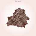 Scribble Map of Belarus Design Template. Royalty Free Stock Photo