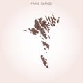 Scribble Map of Faroe Islands Vector Design Template.