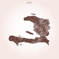 Scribble Map of Haiti Vector Design Template.