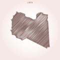 Scribble Map of Libya Vector Design Template.