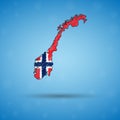 Scribble map of Norway. Sketch Country map for infographic, brochures and presentations, Stylized sketch map of Norway