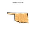 Scribble Map of Oklahoma Vector Design Template.