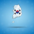 Scribble map of South Corea. Sketch Country map for infographic, brochures and presentations, Stylized sketch map of