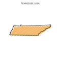 Scribble Map of Tennessee Vector Design Template.