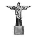 Scribble redeemer christ statue