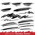 Scribble Smears Hand Drawn in Pencil Royalty Free Stock Photo