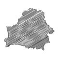 Scribble style Belarus map design Royalty Free Stock Photo