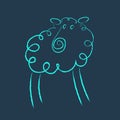 Scribble style blue sheep