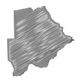 Scribble style Botswana map design