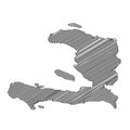 Scribble style Haiti map design Royalty Free Stock Photo