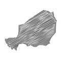 Scribble style Niger map design Royalty Free Stock Photo